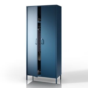 Szafa na ubrania metalowa granatowa: Modern FLAVIO, 800 x 1850 x 450 mm