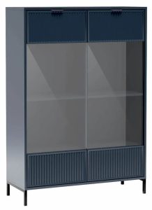Granatowa witryna z lamelami F4-B01