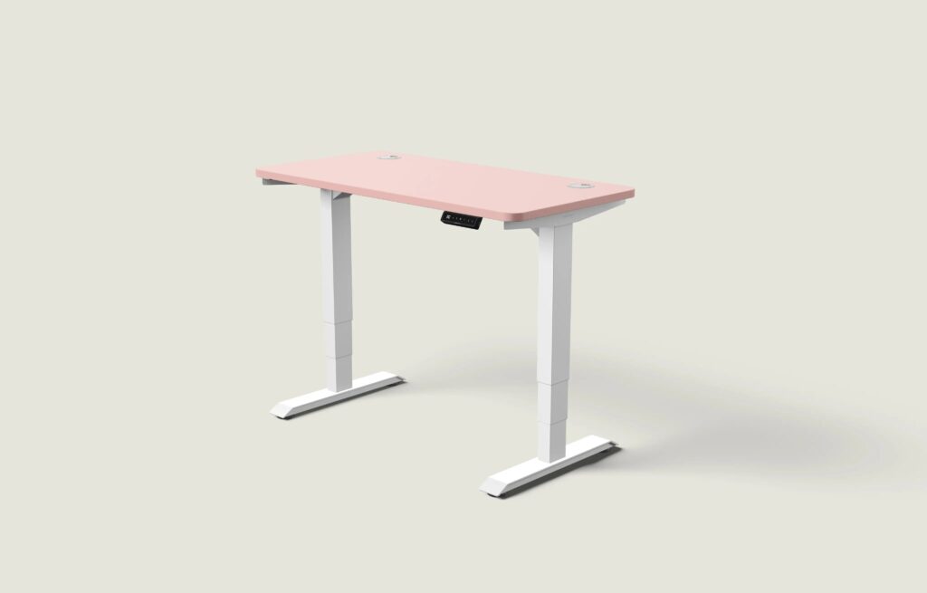 Desktronic – Biurko HomePro – Biały / Zgaszony róż / 120×60 cm