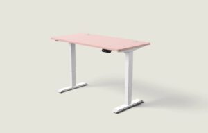Desktronic – Biurko HomePro – Biały / Zgaszony róż / 140×70 cm