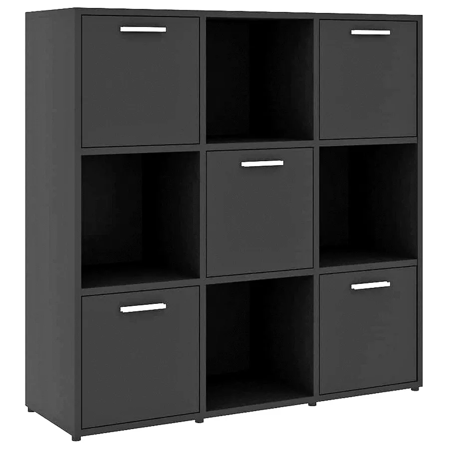 Czarny minimalistyczny regał W8-D38