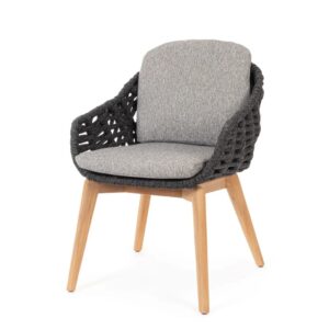 Krzesło ogrodowe TAMIRES 61,5×70 Bizzotto antracytowe drewno teak