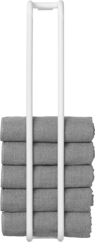 Uchwyt na ręczniki Modo biały montowany na ścianie – elegancki design, praktyczne zastosowanie, trwały materiał