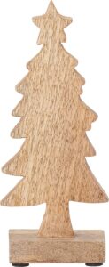 Dekoracja świąteczna Ronas choinka 20 cm z drewna mango – naturalny kolor, wyjątkowy design