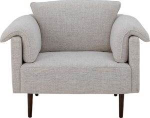 Fotel Chesham – nowoczesny design, wygodny, tapicerowany, kolor szary, idealny do salonu
