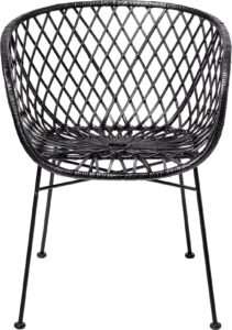 Fotel Kama czarny rattanowy – elegancki design, wygodny, trwały, materiał rattan