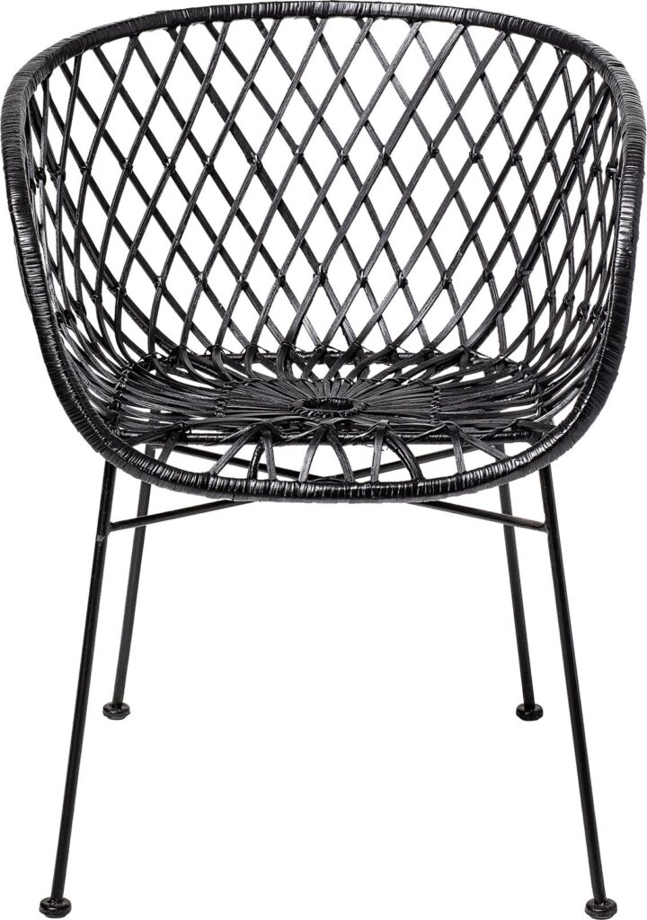 Fotel Kama czarny rattanowy – elegancki design, wygodny, trwały, materiał rattan