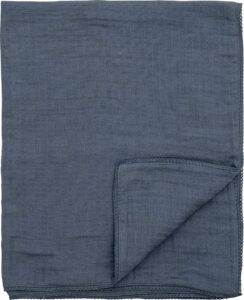 Kocyk dziecięcy Muslin 80 x 100 cm – miękki materiał, niebieski kolor, idealny do wózka i łóżeczka