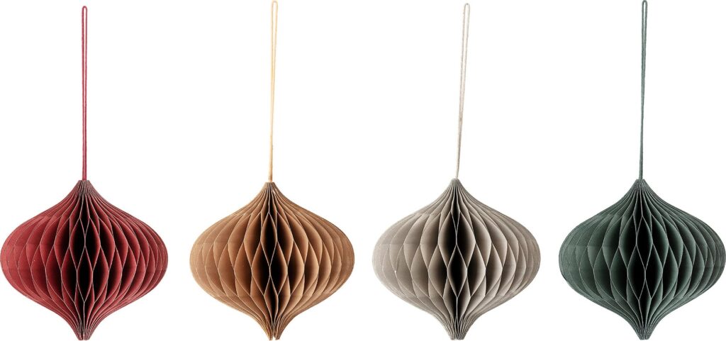 Ozdoby choinkowe Milay 13 cm 4 szt. – eleganckie dekoracje, różnorodne wzory, idealne na święta