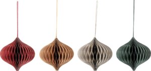 Ozdoby choinkowe Milay 13 cm 4 szt. – eleganckie dekoracje, różnorodne wzory, idealne na święta