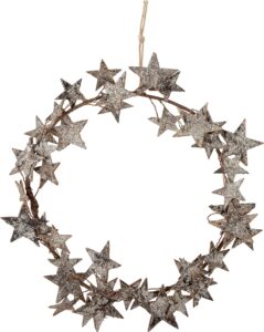 Wieniec Laxmi gwiazdy 30 cm – dekoracyjny wieniec, styl boho, naturalne materiały, idealny do wnętrz