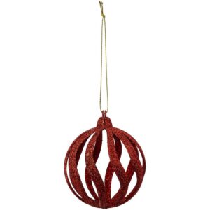 Bombka plastikowa Fale czerwona 8 cm – dekoracyjna, elegancka, trwała, do zawieszenia