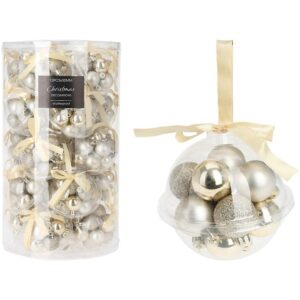 Bombki 12 szt x 30 mm star light – eleganckie ozdoby choinkowe, złote i srebrne, plastikowe
