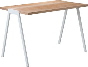 Biurko fjord dębowy blat biała rama – elegancki design, funkcjonalność, nowoczesność