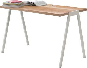 Biurko fjord dębowy blat kremowa rama – elegancki design, funkcjonalność, styl skandynawski