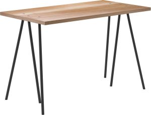 Biurko skog dębowy blat czarna rama – elegancki design, trwałe materiały, nowoczesny styl