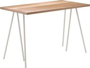 Biurko skog jesionowy blat kremowa rama – elegancki design, trwałe materiały, funkcjonalność