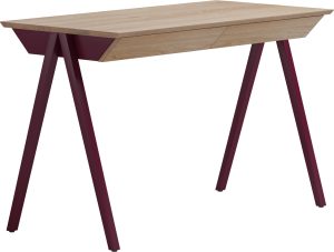Biurko Vogel duże burgundowe nogi – elegancki design, przestronność, wysokiej jakości materiały