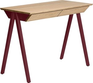 Biurko Vogel małe burgundowe nogi – elegancki design, kompaktowy rozmiar, idealne do małych przestrzeni