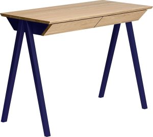 Biurko vogel małe granatowe nogi – nowoczesny design, kompaktowe rozmiary, funkcjonalność