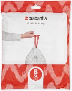 Worki na śmieci Brabantia PerfectFit rozmiar B 5 l 40 szt. – idealne dopasowanie, wysoka jakość, funkcjonalność