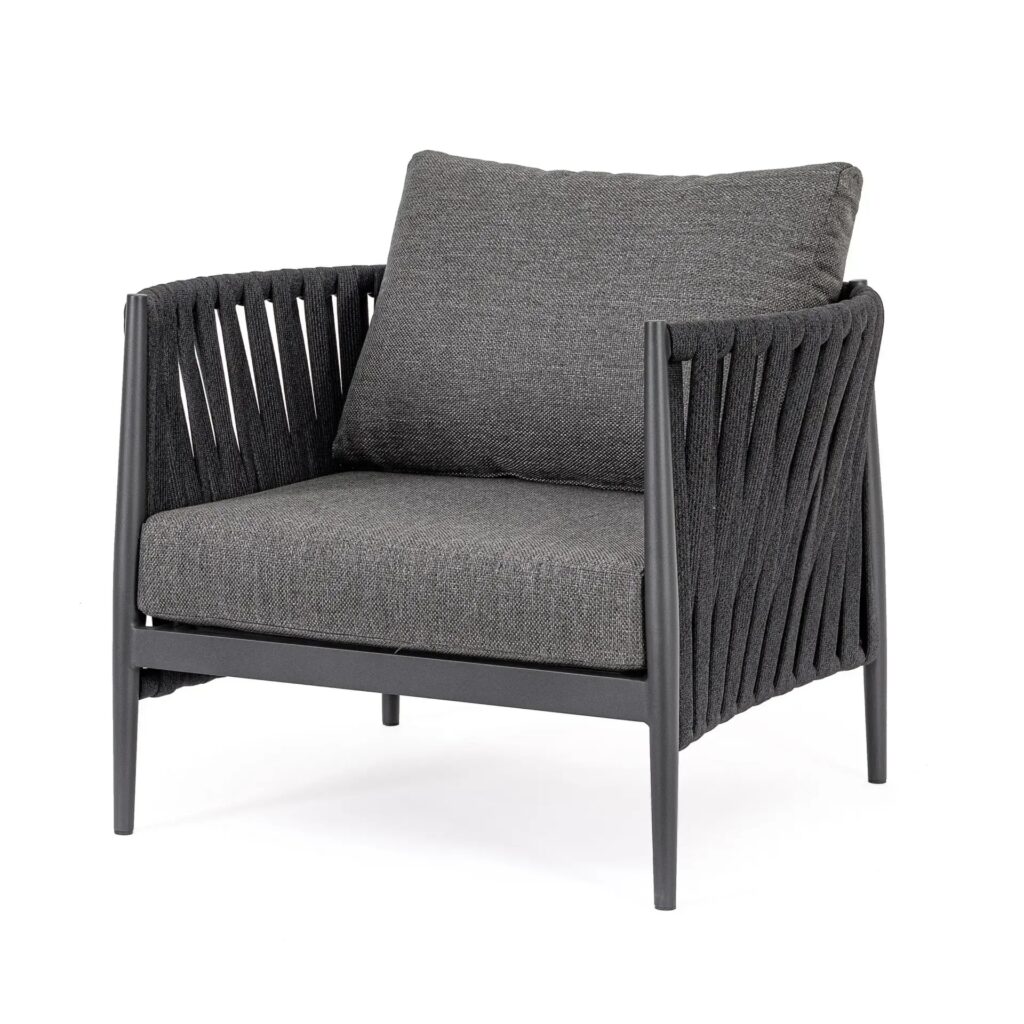 Fotel ogrodowy JACINTA 97x83 Bizzotto antracytowy aluminium