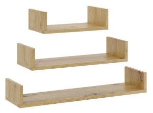 Zestaw 3 półek ściennych w kolorze dąb artisan M7-R98