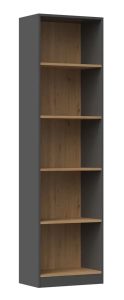 Wysoki otwarty regał dąb artisan + antracyt N6-R02