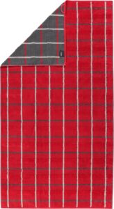 Ręcznik do sauny Square w romby 80 x 200 cm czerwony – stylowy design, duży rozmiar, wysoka chłonność