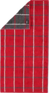 Ręcznik Square w romby 50 x 100 cm czerwony – szybkoschnący, miękki, stylowy