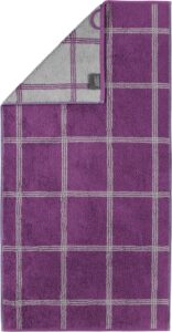 Ręcznik Two-Tone w kratę 50 x 100 cm purpurowy – wyjątkowy design, wysoka chłonność, miękkość