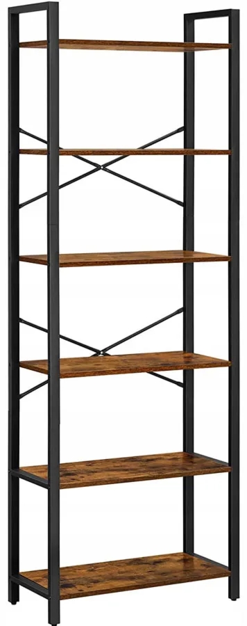 Metalowy regał w stylu loft rustykalny brąz G7-F01
