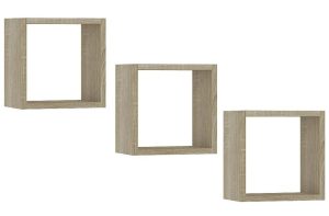 Zestaw 3 modułowych półek ściennych dąb sonoma R8-A33