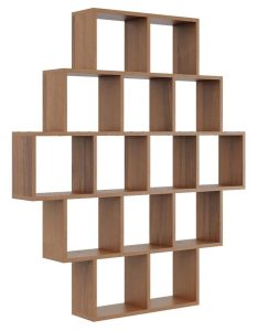 Minimalistyczny regał wiszący lub stojący w kolorze orzech T9-A02