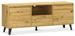 Minimalistyczna szafka pod telewizor z szufladą dąb artisan F8-S84