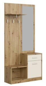 Garderoba z lustrem do przedpokoju dąb artisan+ kaszmir –  Standi