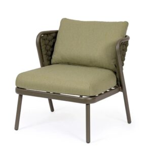 Fotel ogrodowy HARLOW 73.5×77 Bizzotto brązowy aluminium