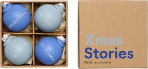 Bombki Xmas Stories 4 cm kobaltowe i jasnoniebieskie 4 szt. – eleganckie zdobienia, różne odcienie, idealne na choinkę