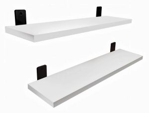 Komplet 2 białych półek ściennych 55 cm K4-H11