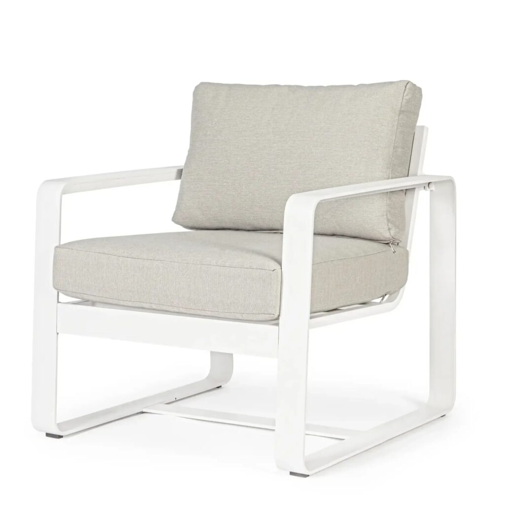 Fotel ogrodowy MERRIGAN 74x78 Bizzotto biały aluminium