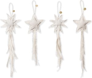 Dekoracje choinkowe Vela gwiazdy 4 szt. – eleganckie ozdoby na choinkę, złote, trwały materiał
