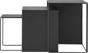 Stoliki kawowe Cluster czarne 3 szt. – nowoczesny design, elegancki kolor, funkcjonalność