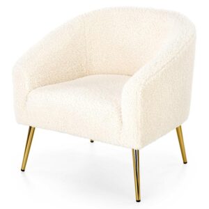 Fotel Grifon kremowy/złoty – elegancki design, wygodny, tapicerowany, idealny do salonu