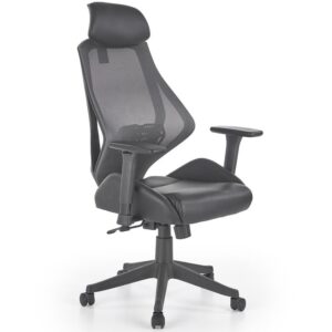 Fotel Obrotowy Hasel Czarny/Popielaty – ergonomiczny design, regulacja wysokości, wygodne siedzisko