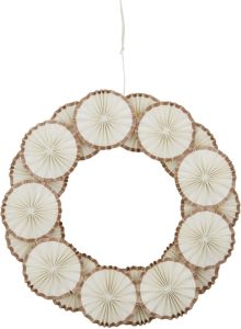 Dekoracja świąteczna Rosette wieniec 34 cm złamana biel – elegancki wieniec, styl skandynawski, idealny na drzwi