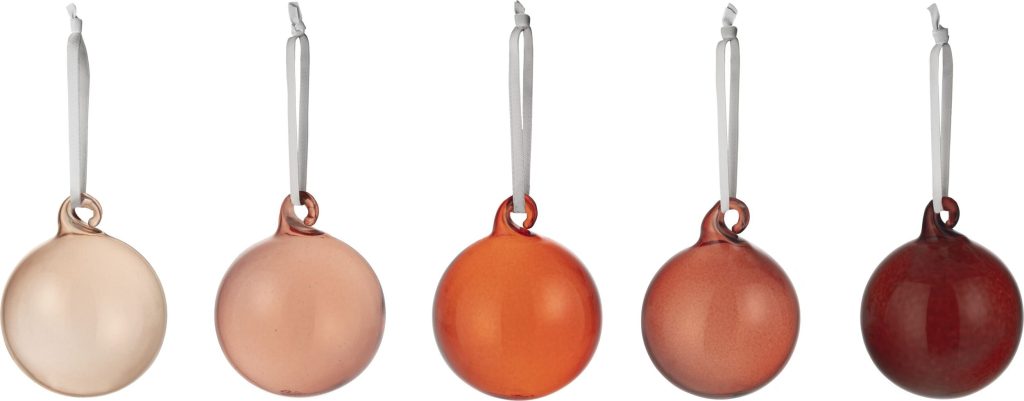 Bombki Iittala 4 cm czerwone 5 szt. – eleganckie dekoracje, idealne na choinkę, szklane, klasyczny design