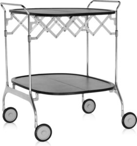 Bufet na kółkach Gastone czarny – funkcjonalność, mobilność, elegancki design