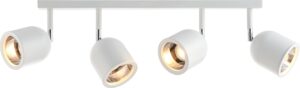 Kinkiet Spark 4 biały z łączeniem srebrnym – elegancki styl, nowoczesny design, idealny do salonu