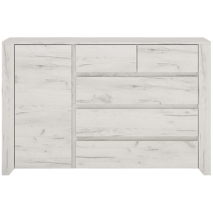 Komoda 1D-5S Angel Typ-41 White Craft – styl skandynawski, kolor biały, materiał drewnopodobny