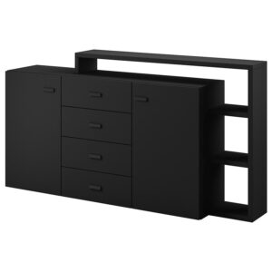 Komoda 2d4s Bota 27 czarny supermat – funkcjonalność, nowoczesny design, materiał MDF